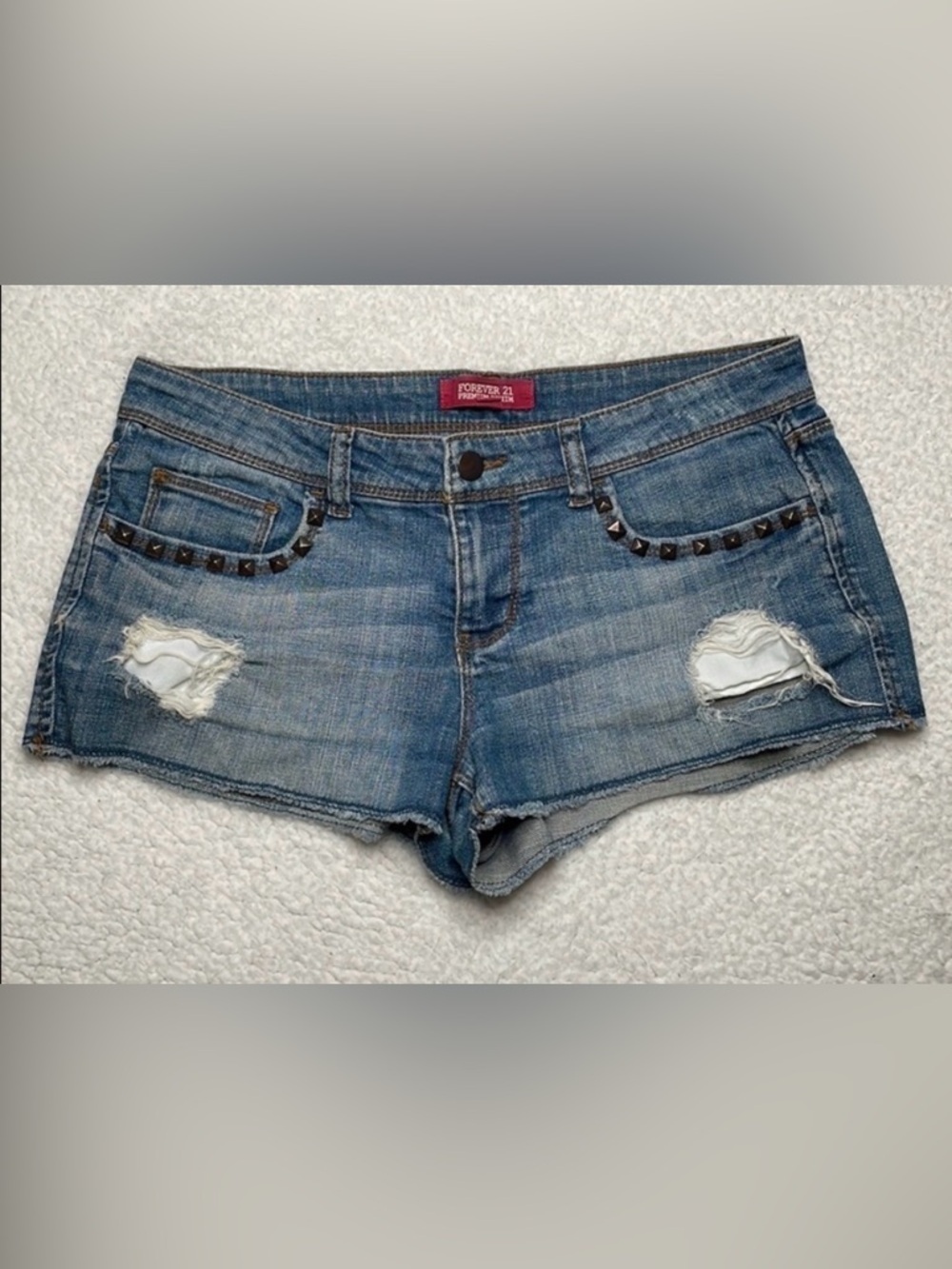 Forever 21 premium denim Shorts Size 27 Mini y2k 90’s rare hard to find